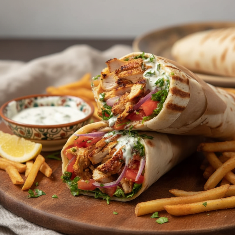 Quick & Easy Chicken Shawarma Wraps Recipe