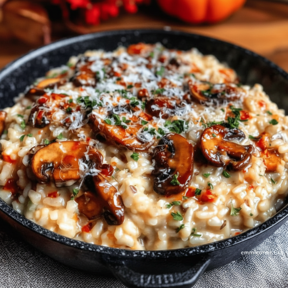 Garlic Parmesan Mushroom Risotto: Easy Creamy Recipe