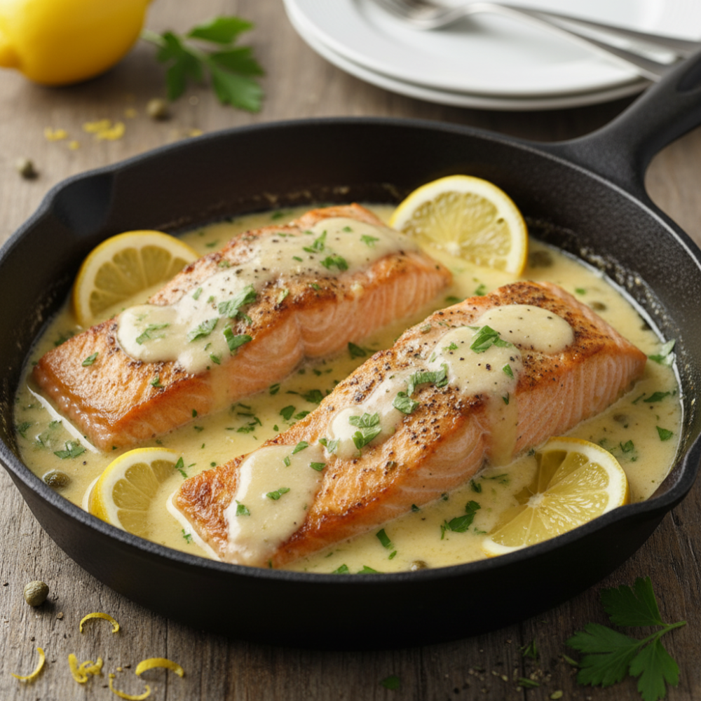 Creamy Lemon Butter Salmon Recipe (15-Minute Dinner)