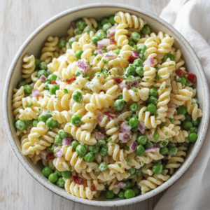 Creamy Peas Pasta Salad with Beef | Easy Recipe