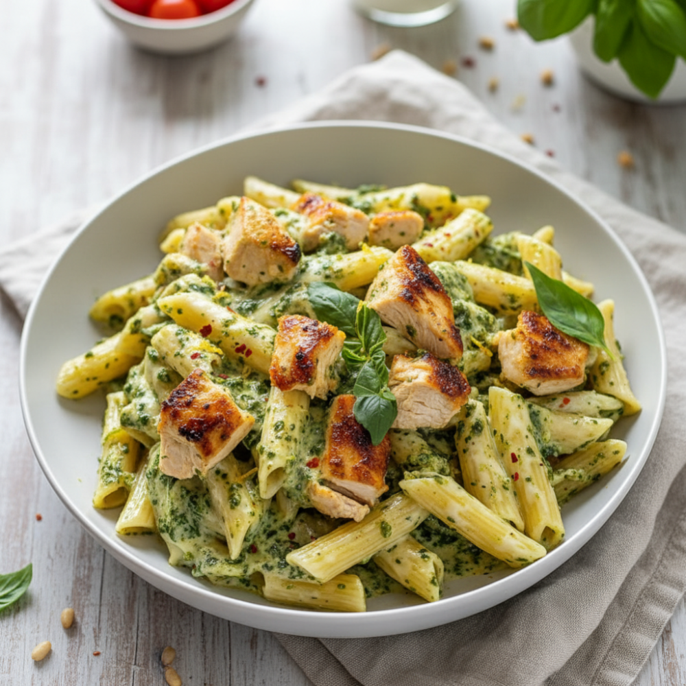 Creamy Pesto Chicken Pasta Recipe: Easy Weeknight Dinner