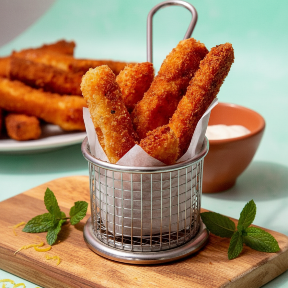 The Crispiest Halloumi Fries Recipe (with Mint Yogurt Dip)