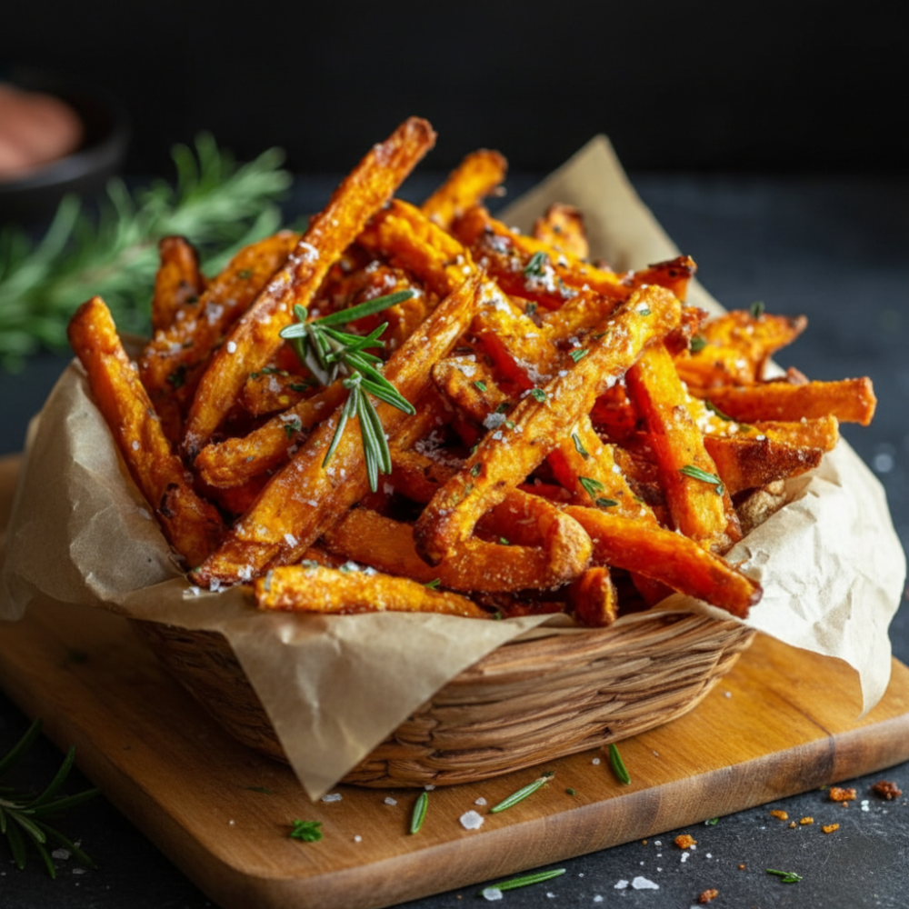 Crispy Sweet Potato Fries with Rosemary & Sea Salt