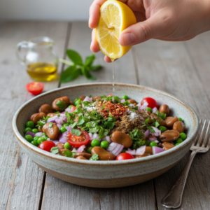 Easy Fava Bean Chickpea Salad Recipe (Vegan)