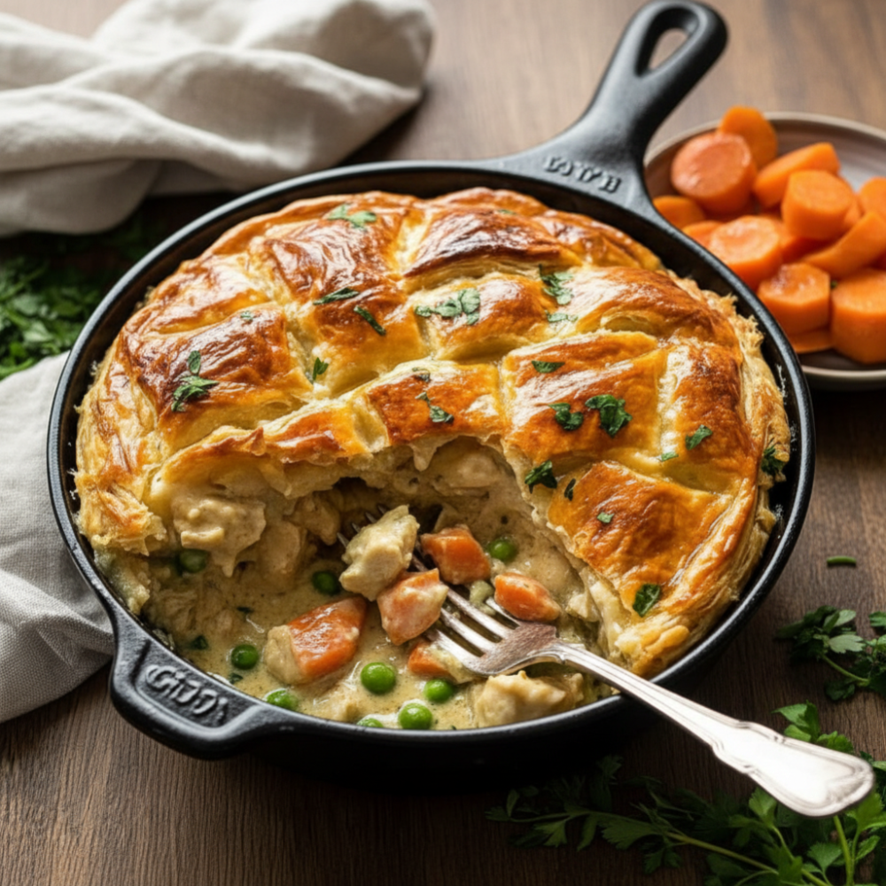 Ultimate Flaky Chicken Pot Pie Skillet Recipe