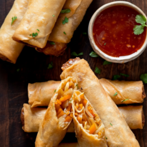 Crispy Fried Vegetable Spring Rolls (with Beef)