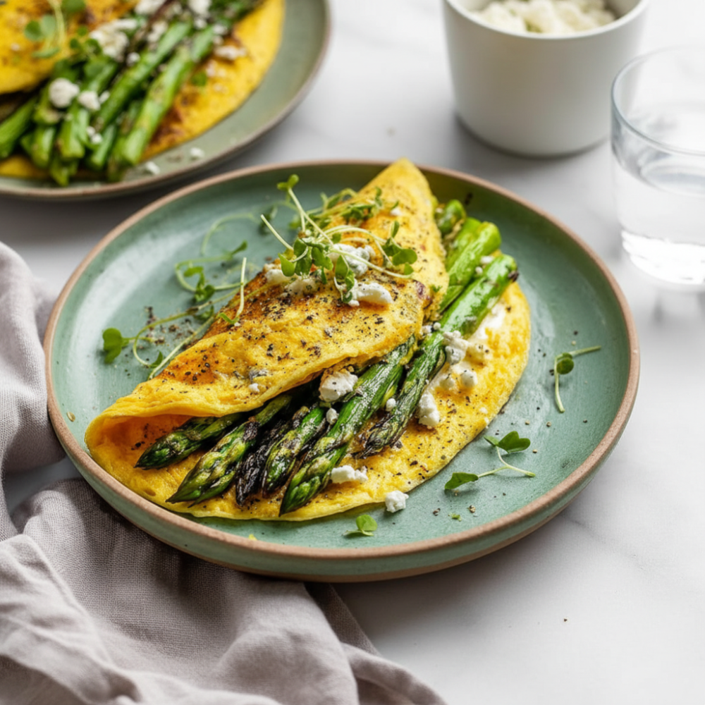 Easy Gluten-Free Asparagus Feta Omelette