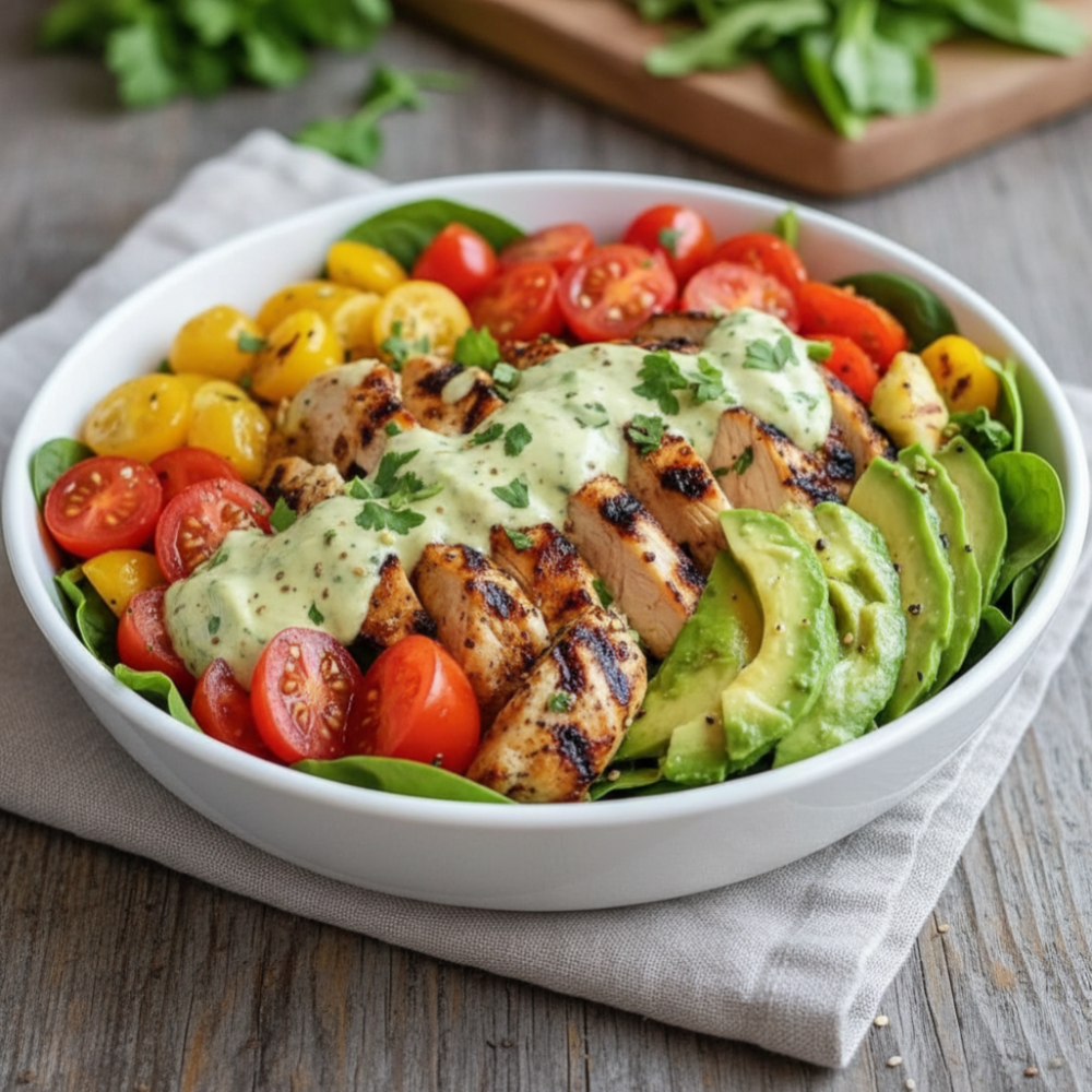 Grilled Chicken Avocado Salad Bowl Recipe
