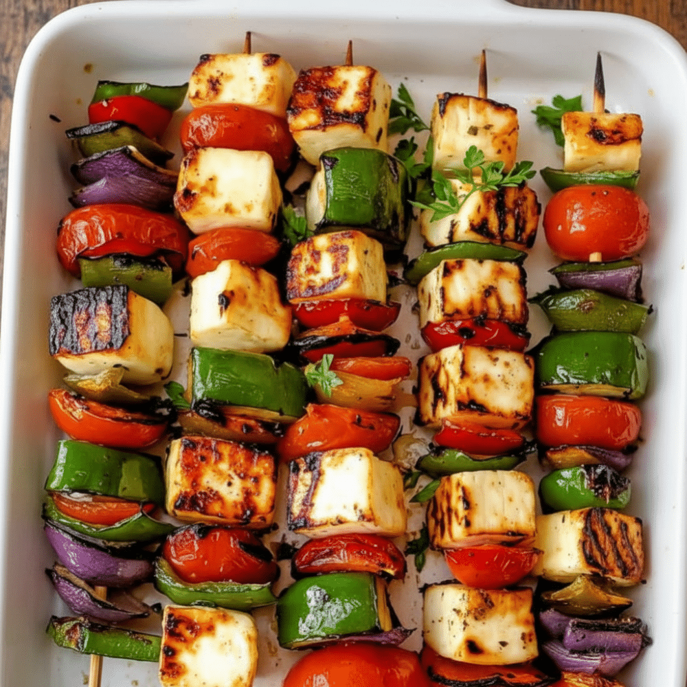 Grilled Halloumi Veggie Skewers: Easy BBQ Recipe
