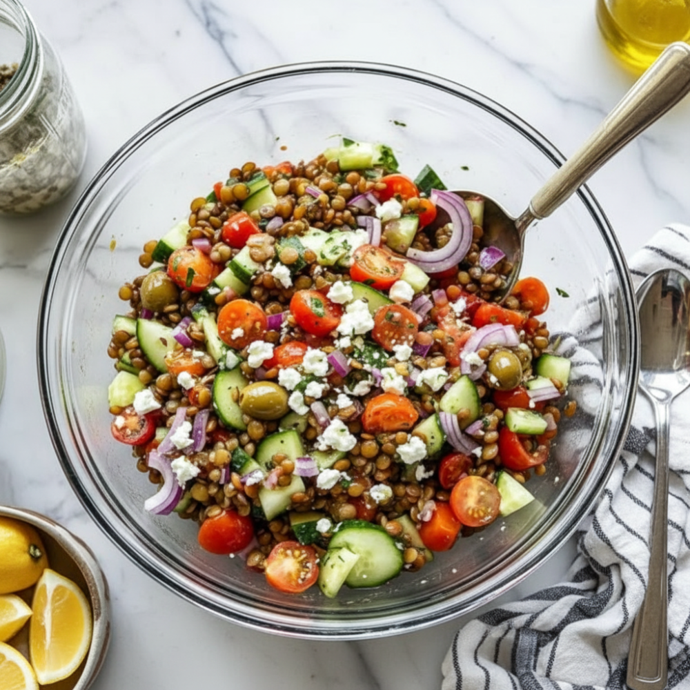 Easy Mediterranean Lentil Salad (Healthy & Fresh Recipe)