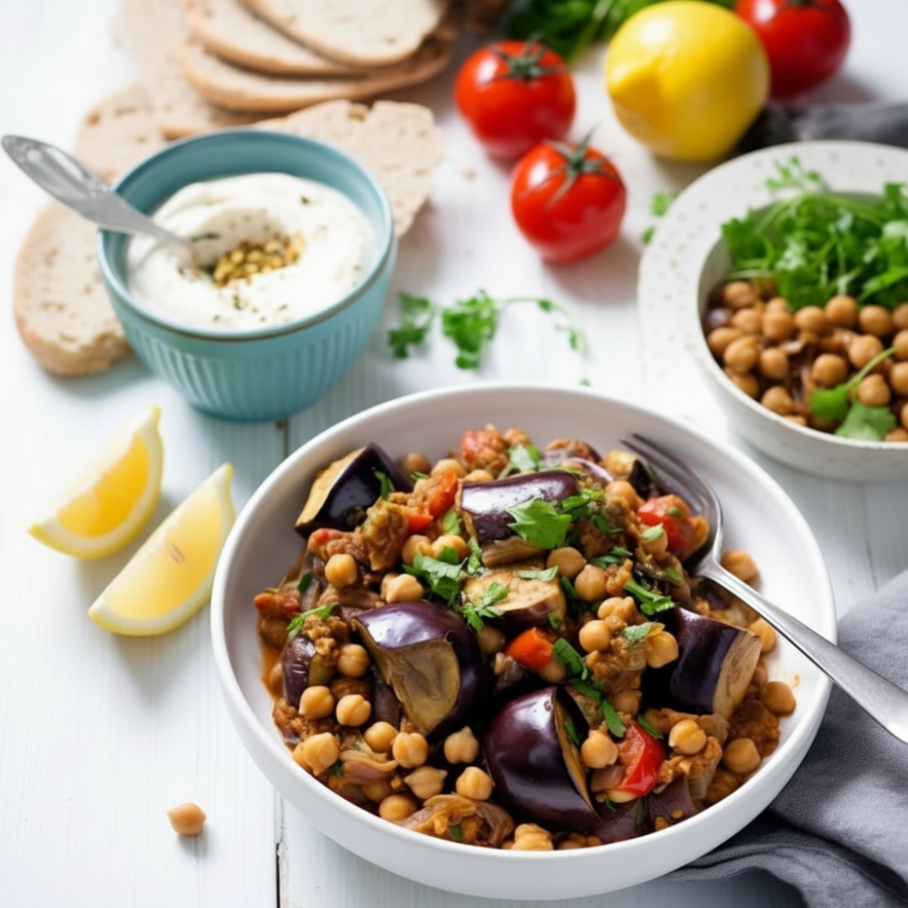 Hearty Syrian Eggplant Chickpea Stew with Ground Beef