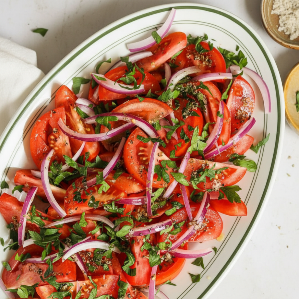 Fresh Tomato Onion Salad (Quick & Easy)