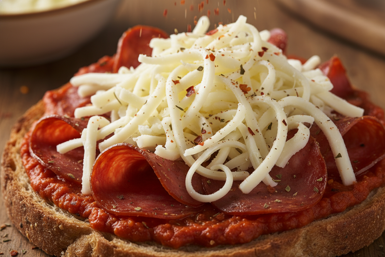 15-Minute Beef Pizza Grilled Cheese Recipe preparation step 2