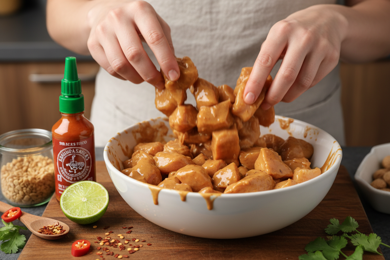 Air Fryer Peanut Butter Chicken preparation step 1