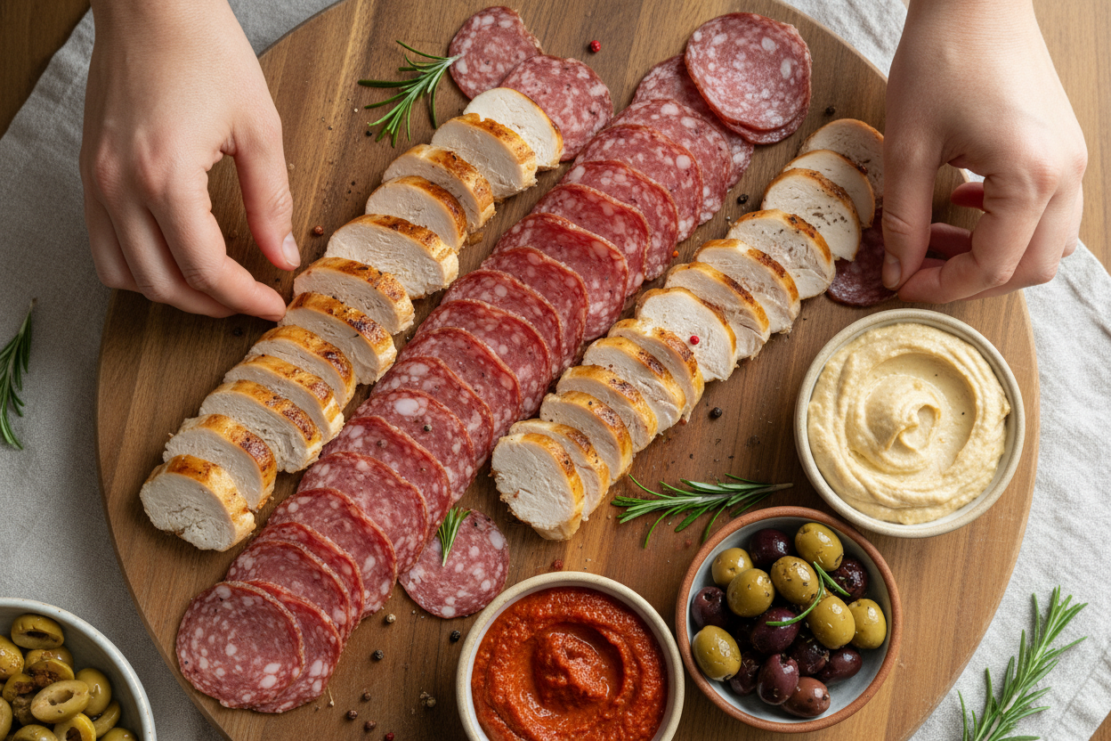 Easy Mediterranean Snack Platter: Perfect Party Appetizers 2 Assembled Snack Platter preparation step 1