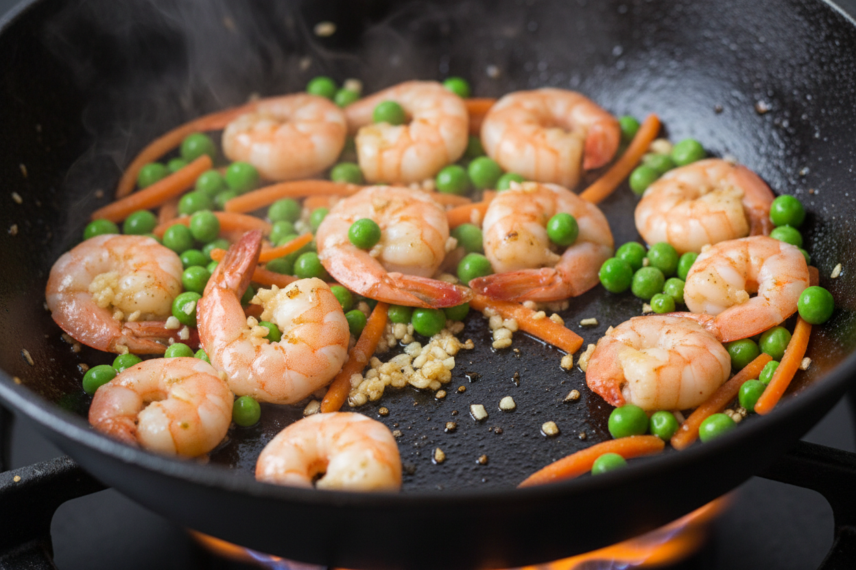 Authentic Homemade Special Fried Rice (Easy 30-Minute Dinner) 3 Authentic Shrimp and Chicken Fried Rice preparation step 2