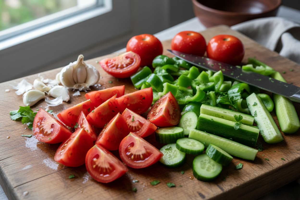 Authentic Tomato Gazpacho Recipe preparation step 1