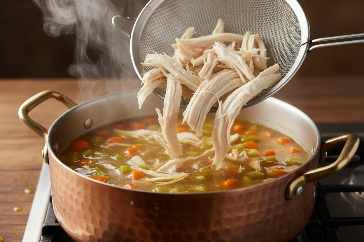 Authentic Avgolemono Recipe (Creamy Lemon Chicken Orzo Soup) 3 Avgolemono Greek Lemon Chicken Soup preparation step 2