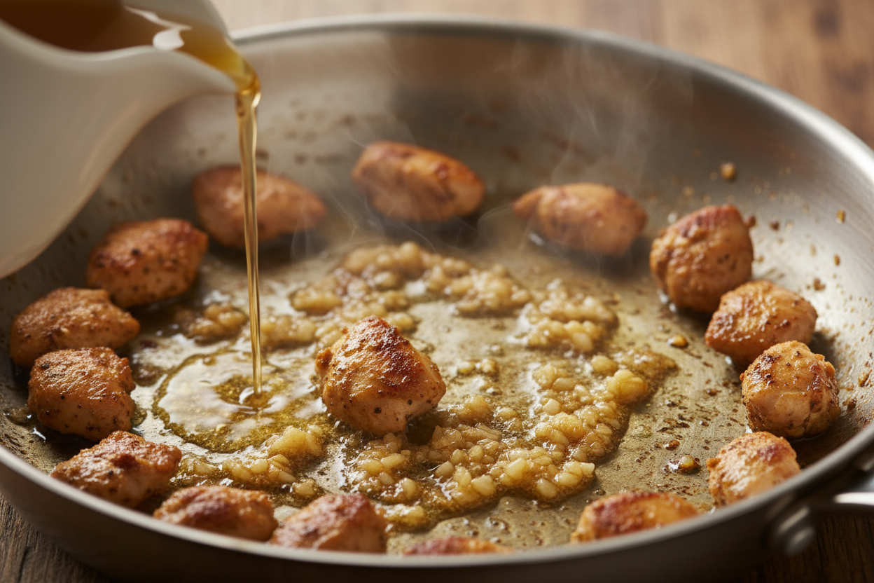 Creamy Garlic Chicken Thighs: A 45-Minute Skillet Dinner 3 Bobby Flay's Skillet Chicken Thighs in a Dreamy Creamy Garlic Sauce preparation step 2