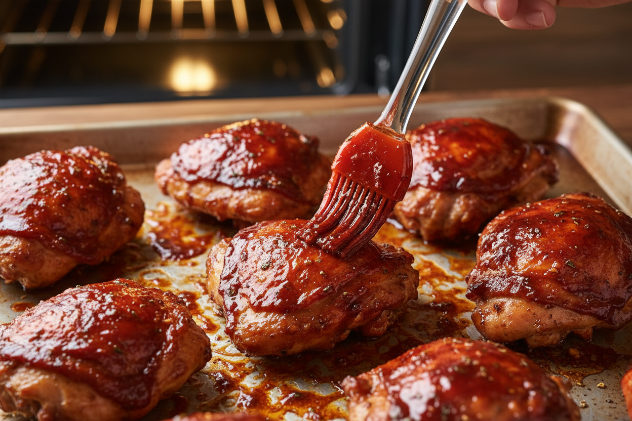 Sticky Caramelized BBQ Chicken Thighs (Oven Recipe) 3 Caramelized BBQ Chicken Thighs in the Oven preparation step 2