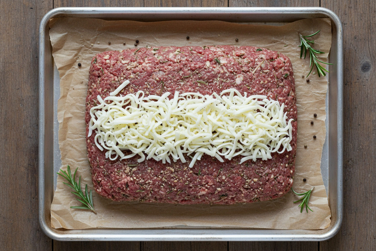 Cheese-Stuffed Meatloaf preparation step 2