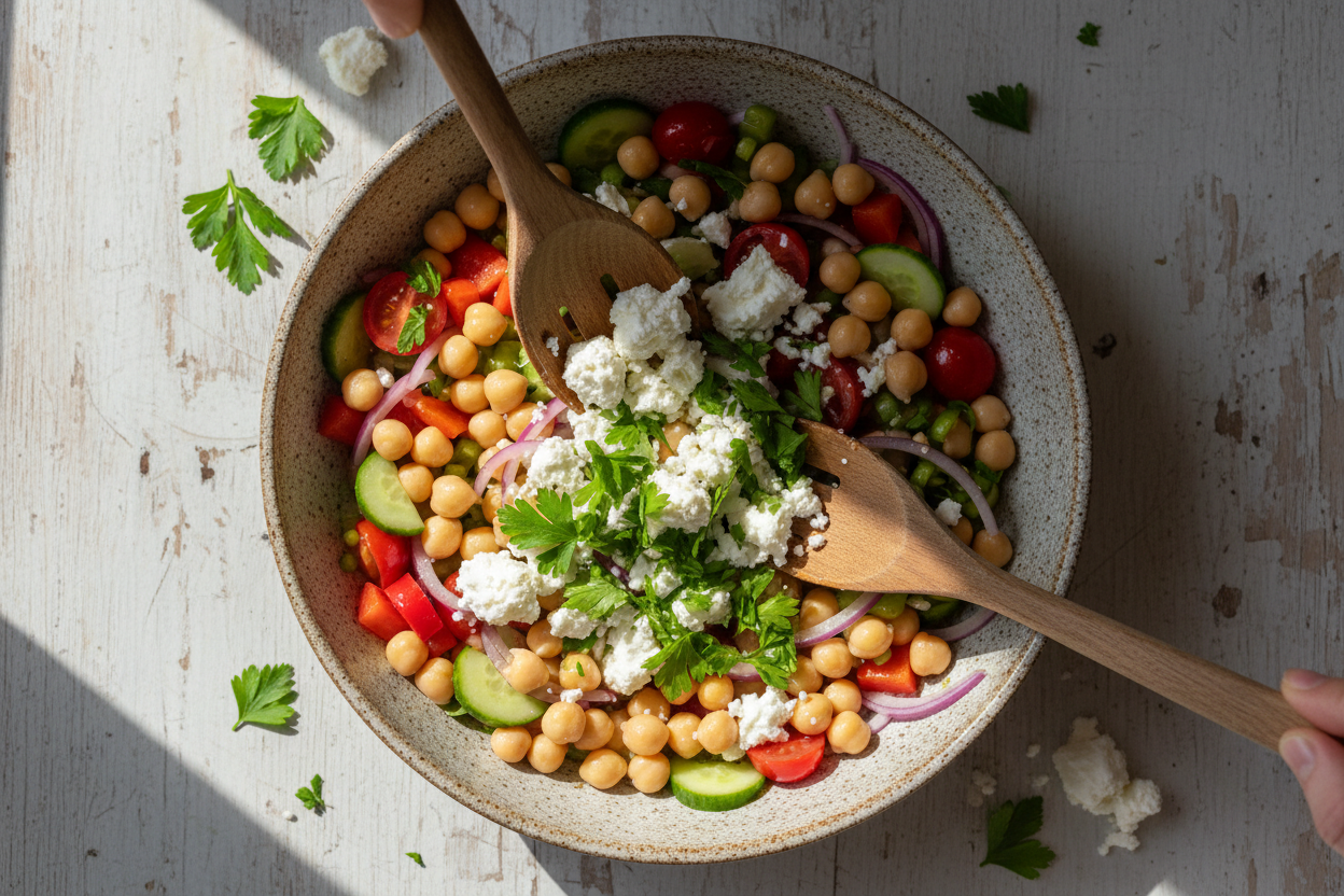 Chickpea Cucumber Salad for Quick Dinners preparation step 2