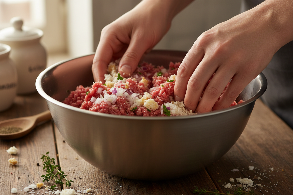 Classic Homemade Meatloaf preparation step 1
