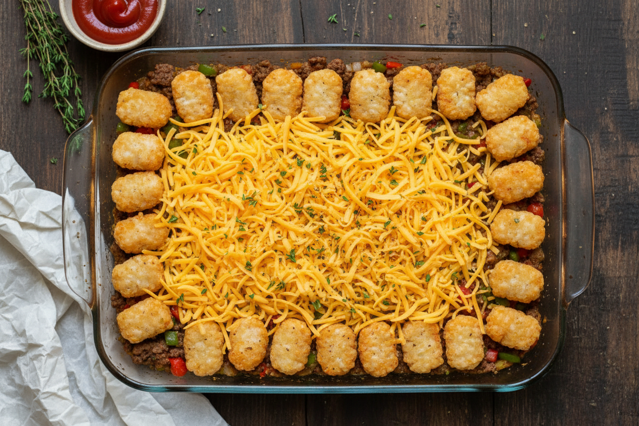 Ultimate Cowboy Casserole Recipe: Easy Beef & Tater Tot Bake 3 Cowboy Casserole preparation step 2