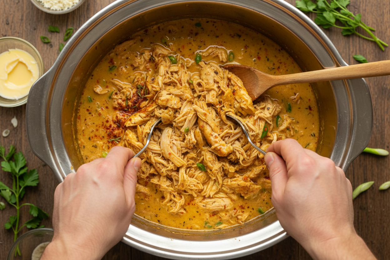 Creamy Crockpot Cajun Butter Chicken preparation step 2