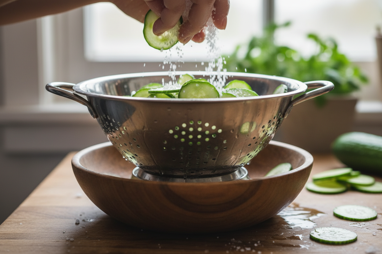 Creamy Cucumber Salad preparation step 1