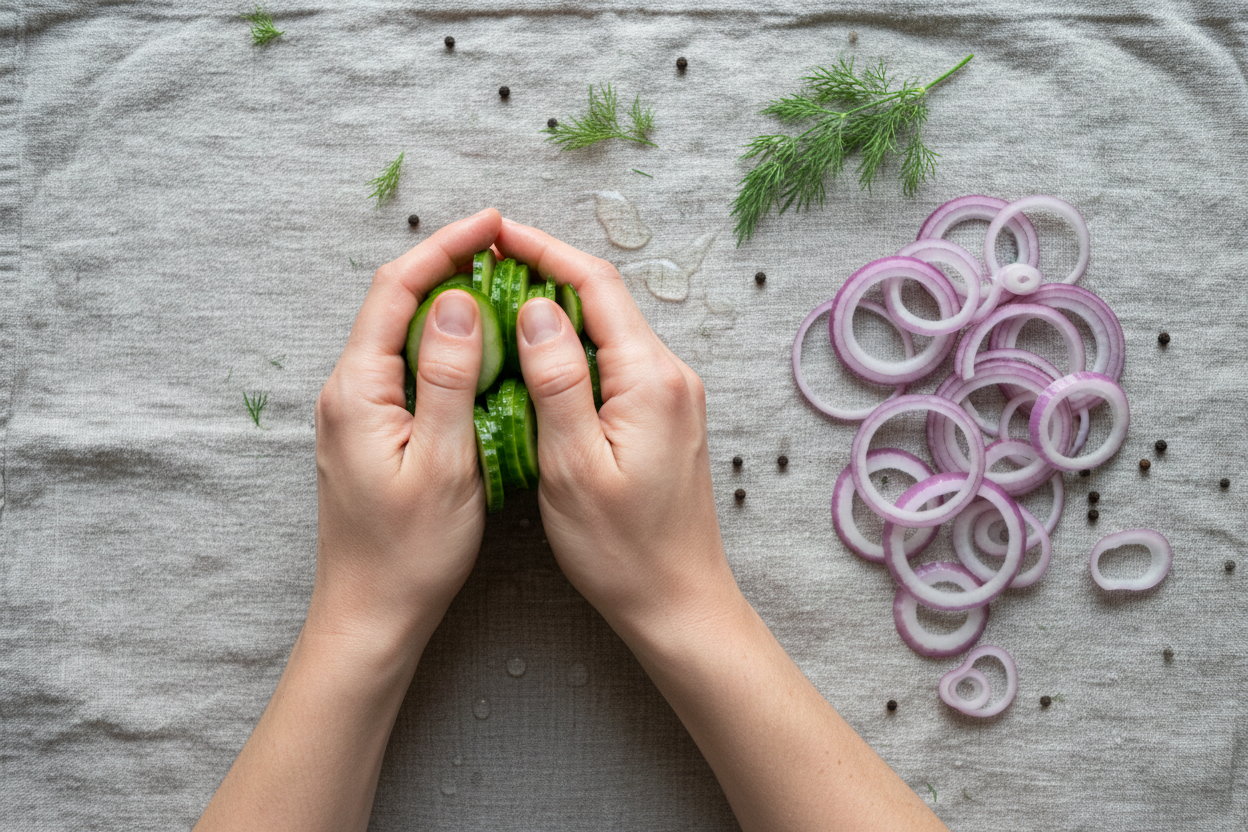 Creamy Cucumber Salad preparation step 2