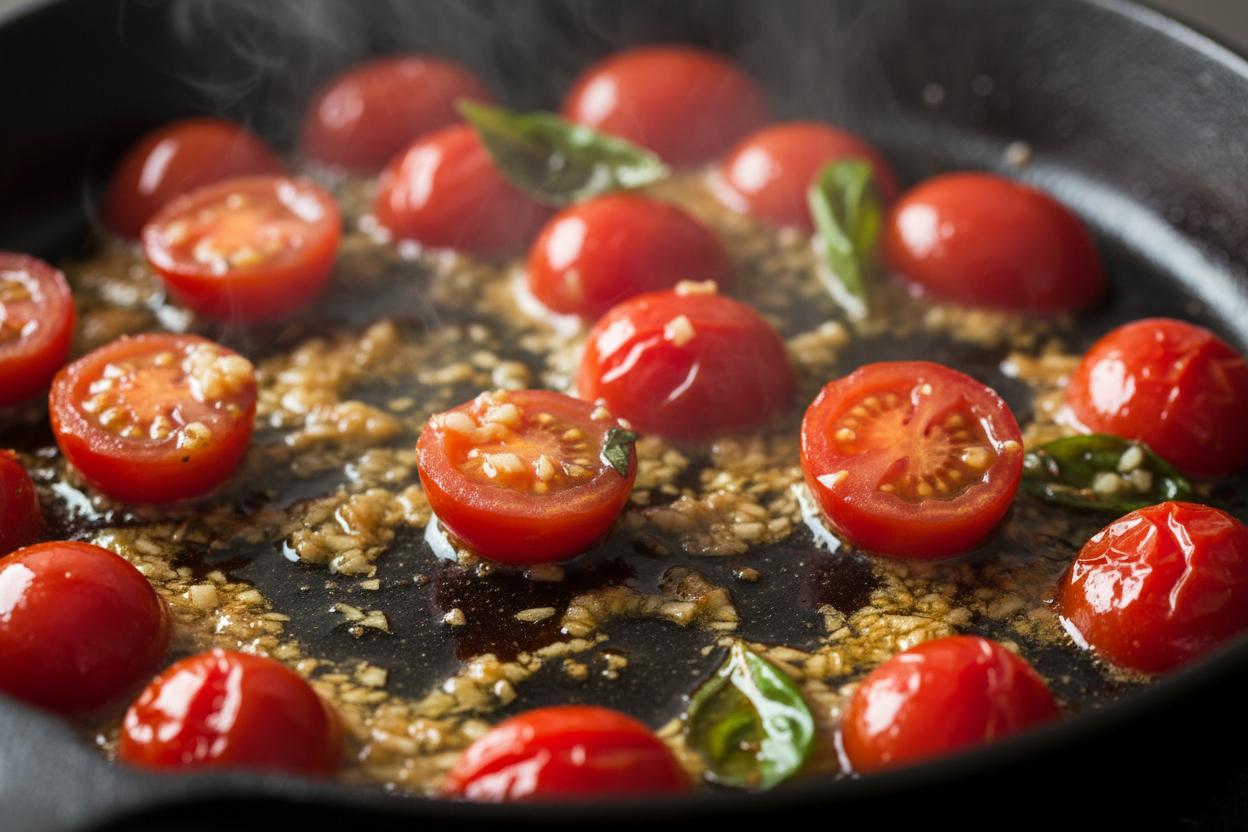 Crispy Halloumi Tomato & Bean Bake preparation step 2