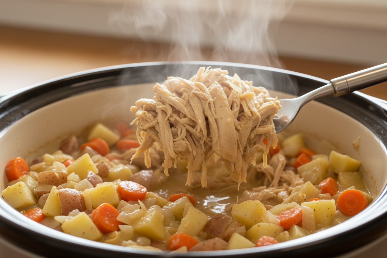 Crock Pot Chicken Pot Pie preparation step 1