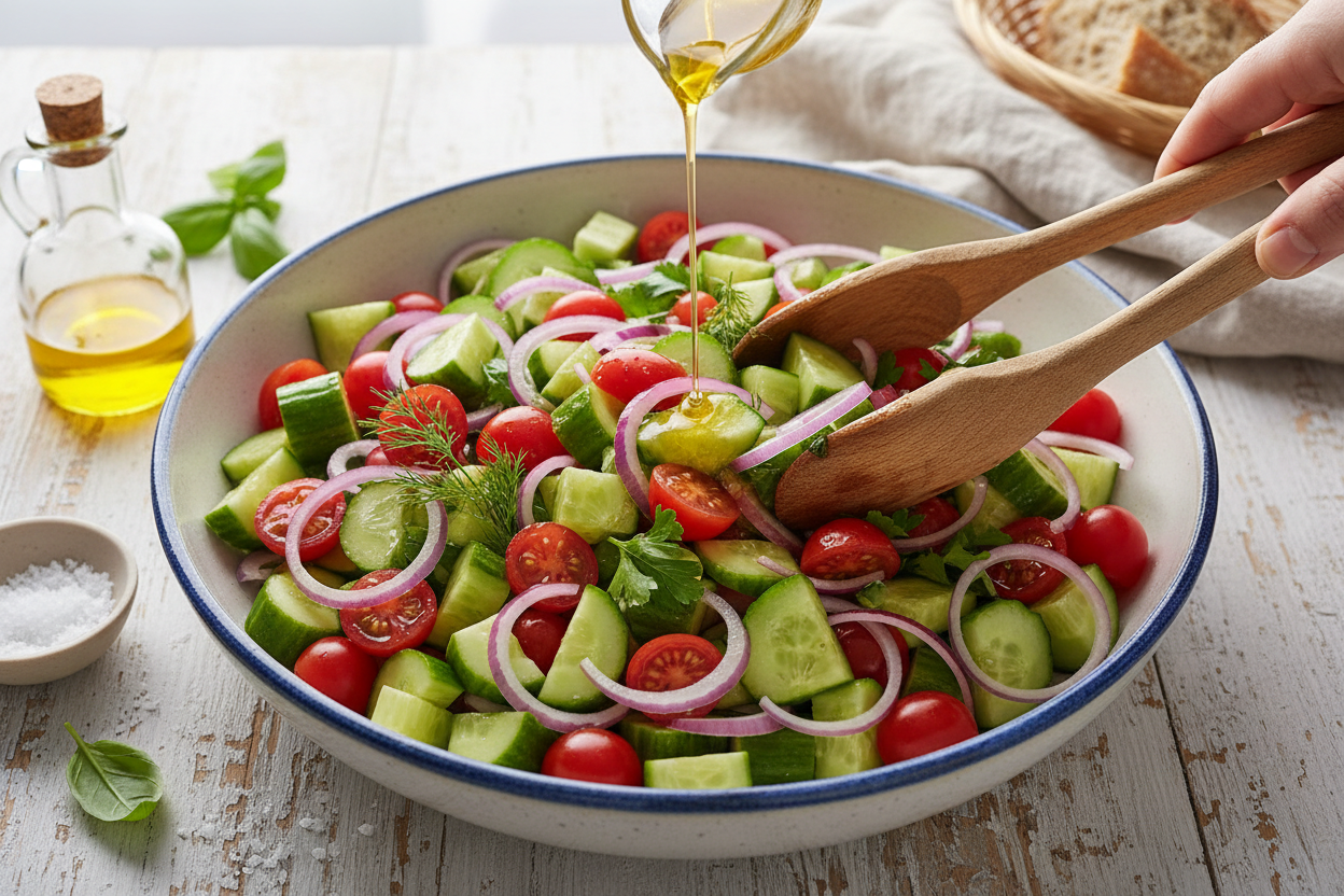 Cucumber Tomato Salad preparation step 2