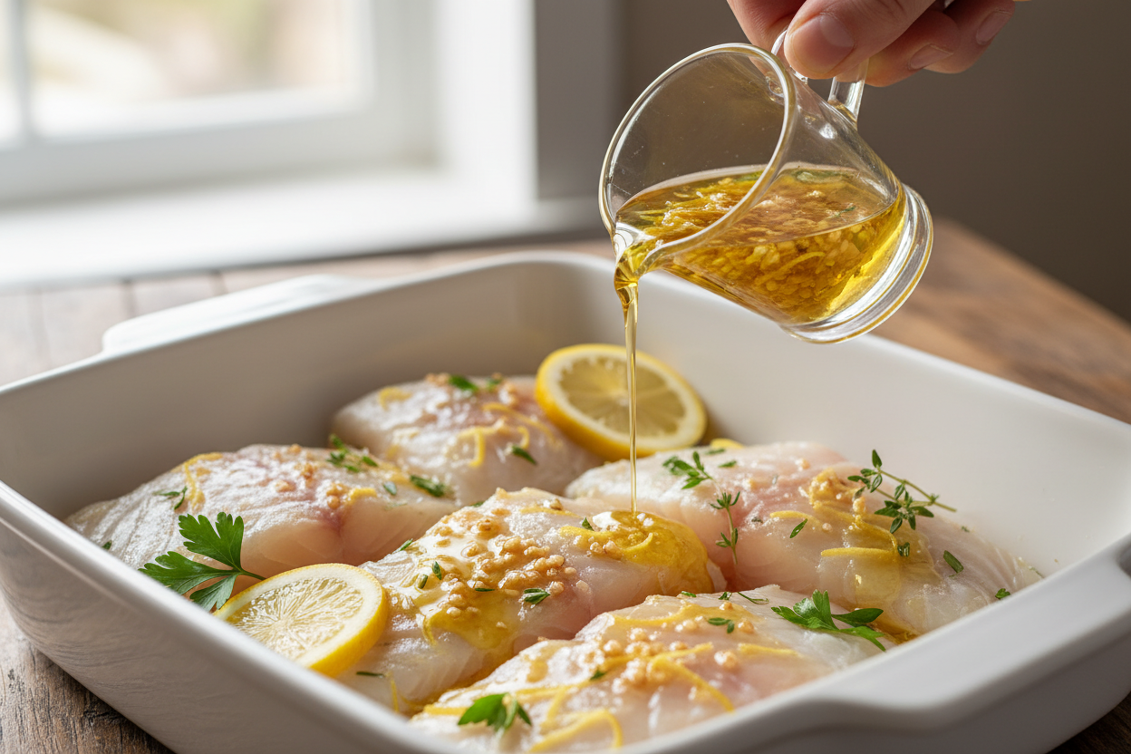 Easy Baked Cod with Lemon and Garlic preparation step 1