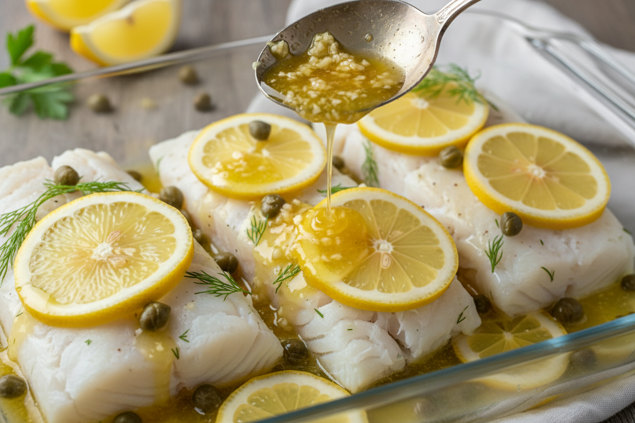 Easy Baked Cod with Lemon and Garlic preparation step 2