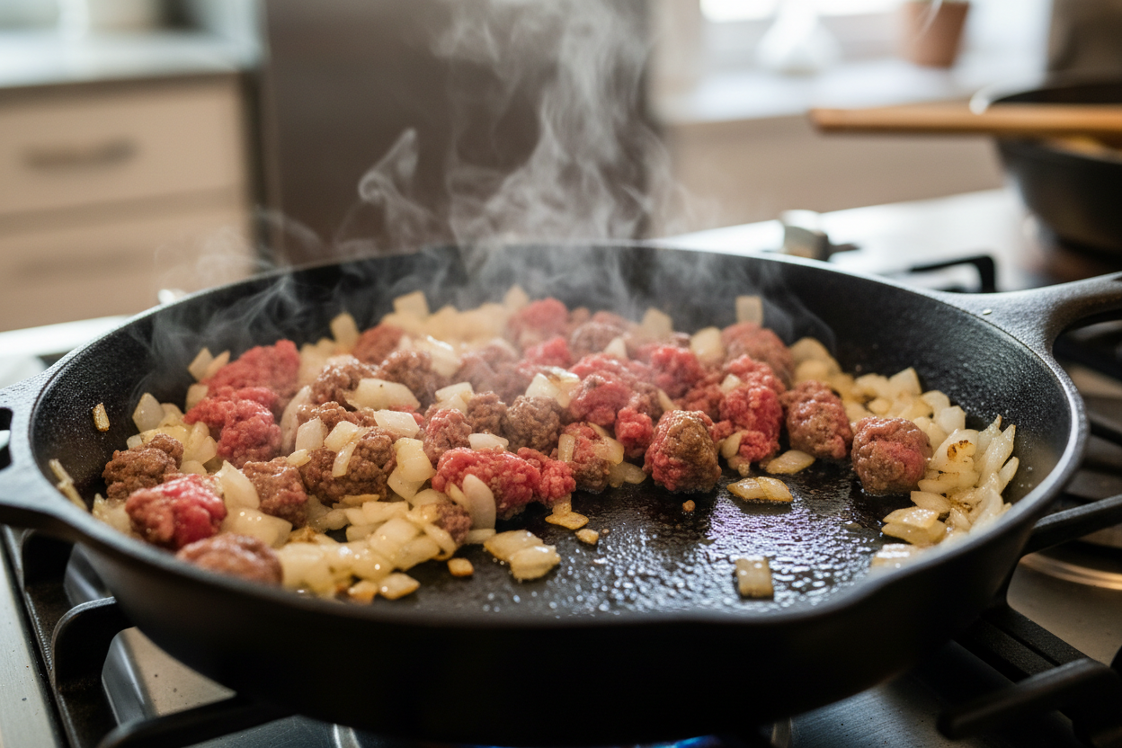 Easy Beef and Egg Casserole preparation step 1