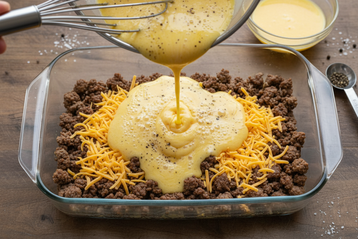 Easy Beef and Egg Casserole preparation step 2
