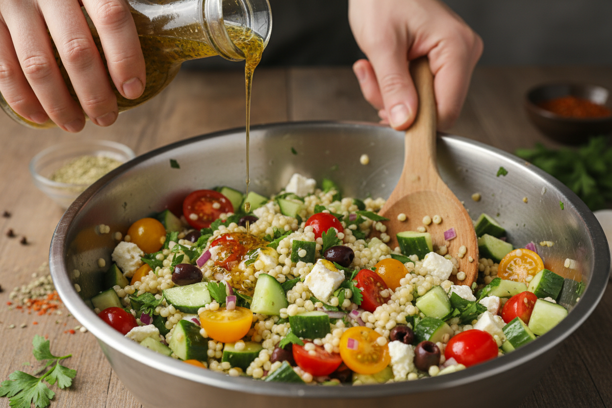 Flavorful Mediterranean Couscous Salad preparation step 1