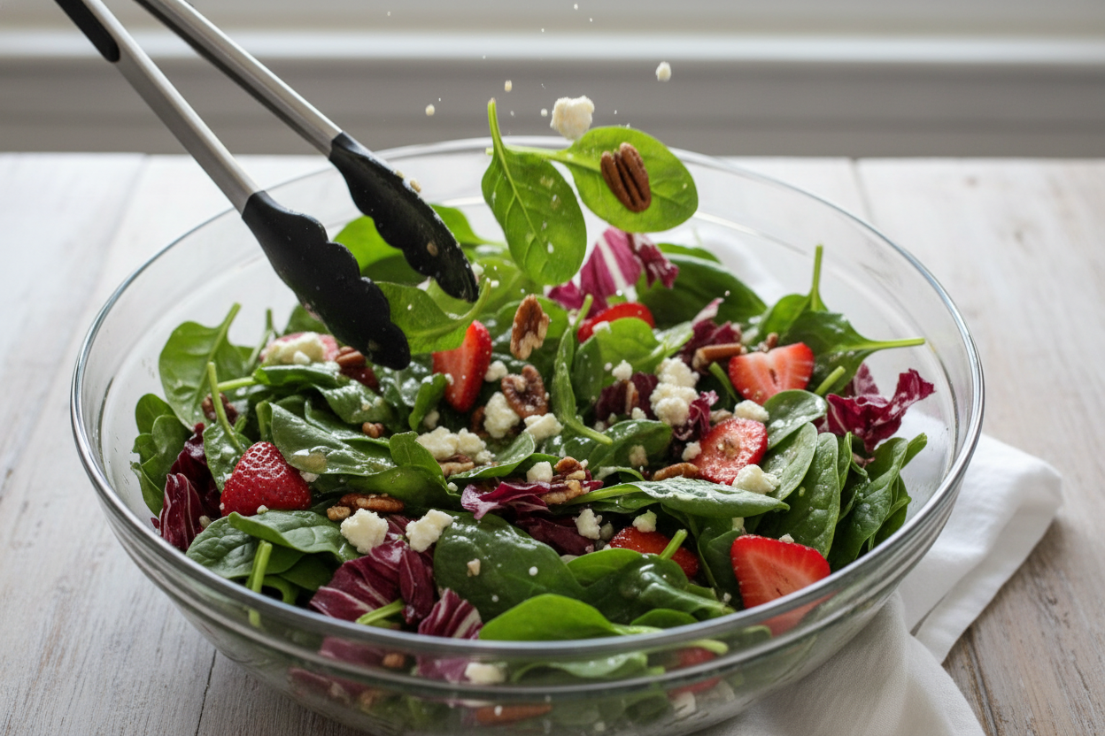 Fresh Grilled Chicken Strawberry Salad preparation step 2