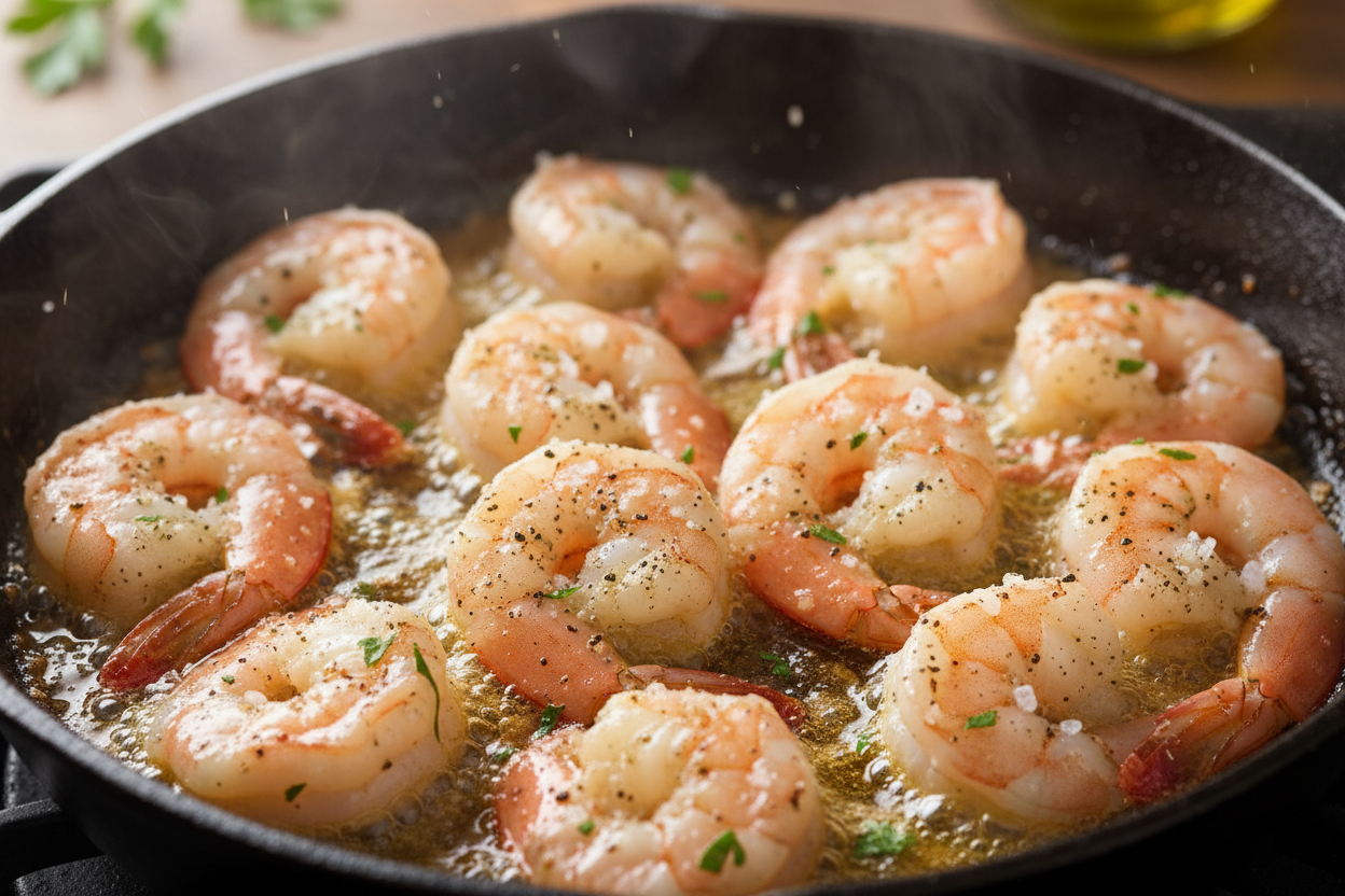 Garlic Butter Shrimp Scampi Pasta preparation step 1
