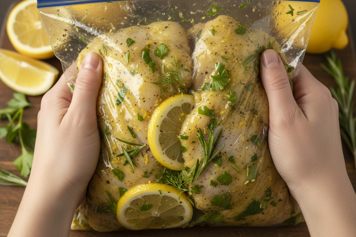 Grilled Chicken Thighs with Lemon Herb Marinade preparation step 1