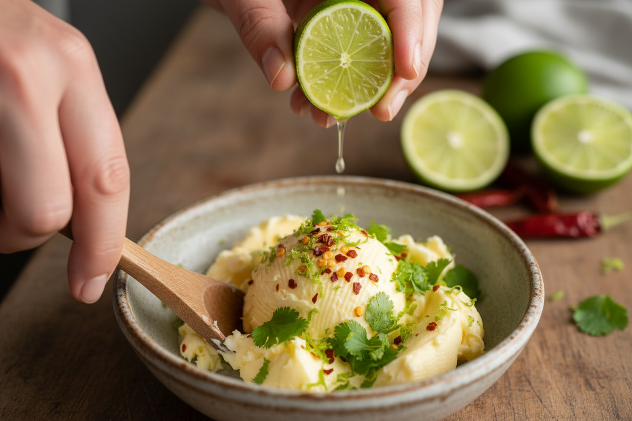 Grilled Corn with Chili-Lime Butter preparation step 1