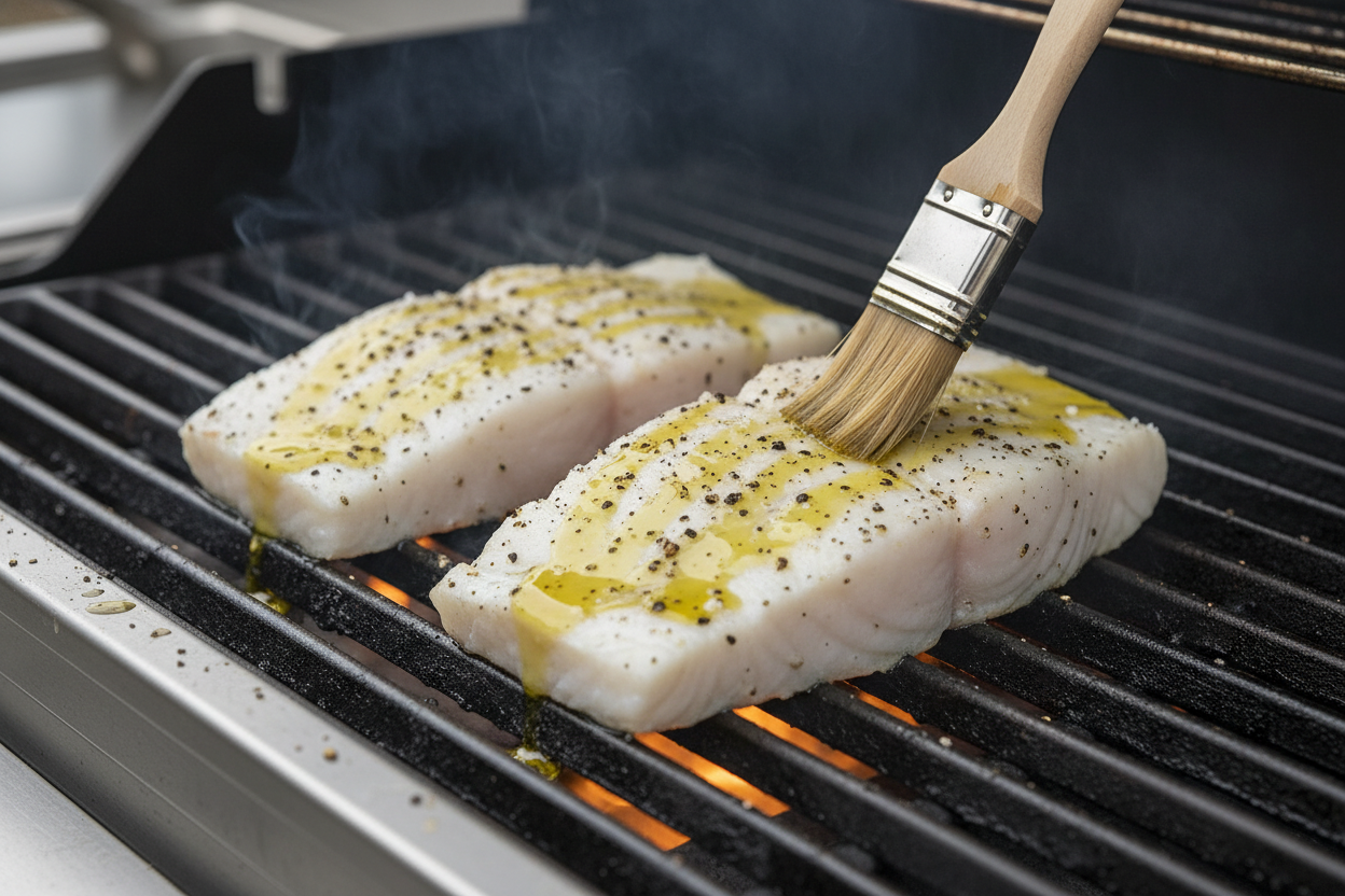Grilled Halibut with Mango Salsa preparation step 2