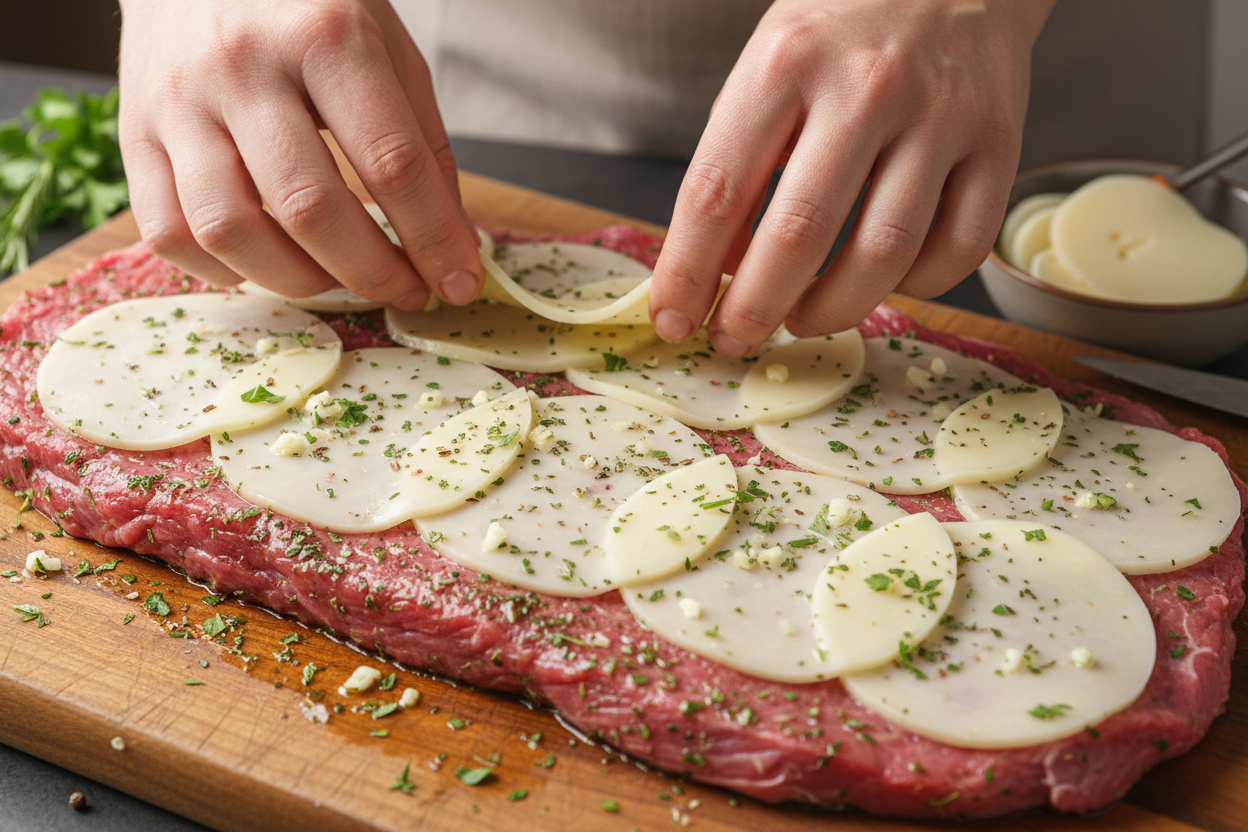 Grilled Steak Pinwheels preparation step 1