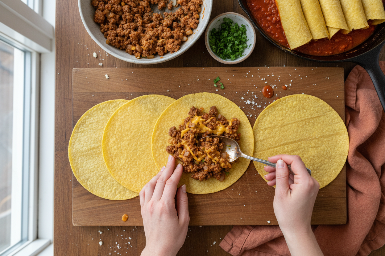 Ground Beef Enchiladas Recipe preparation step 2
