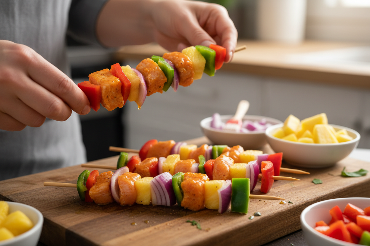 Hawaiian Chicken Skewers preparation step 2