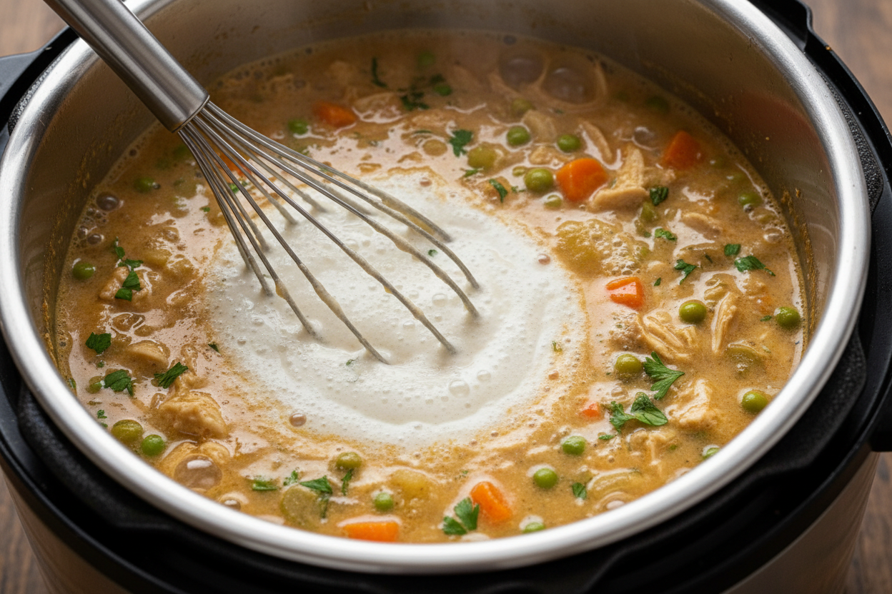 Healthy Chicken Pot Pie Soup preparation step 2