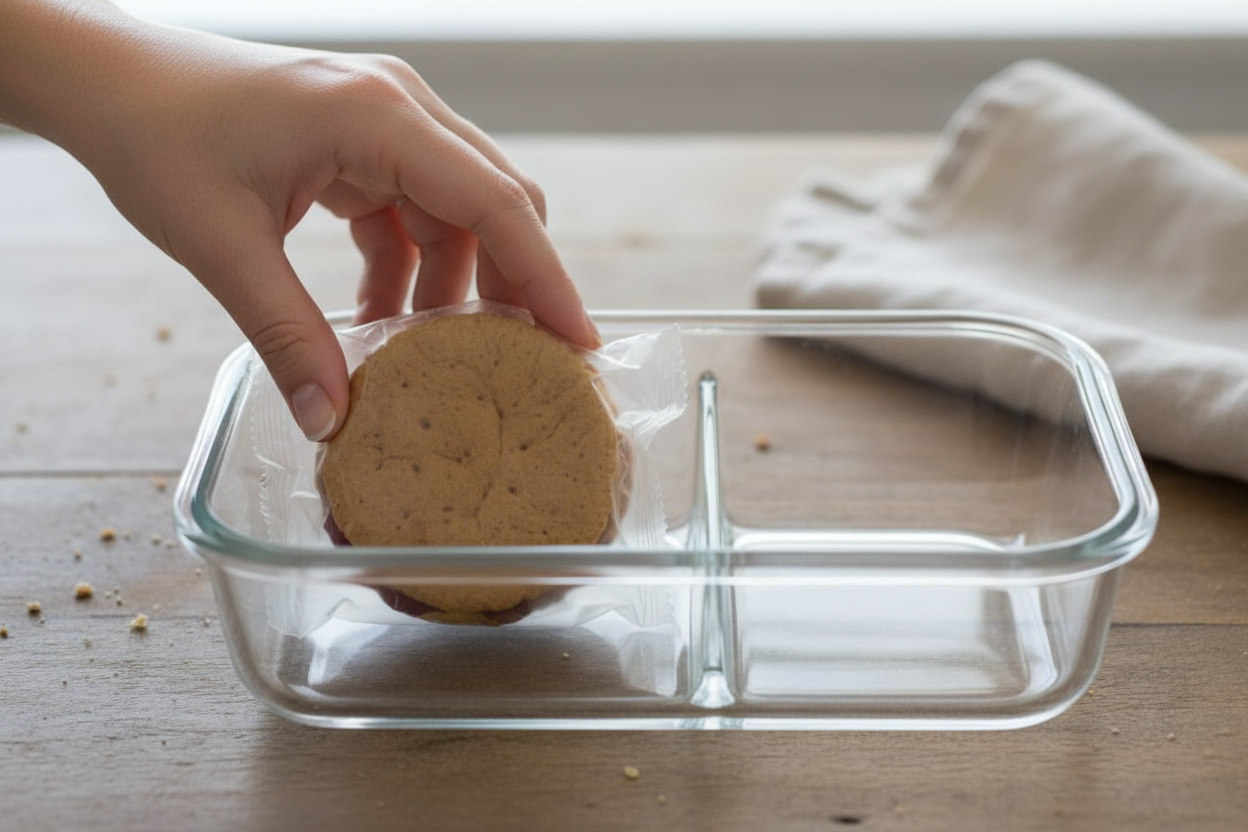 Quick and Easy PB&J Bento Boxes for Kids 2 Individual Snack & Lunch Packs with Uncrustables preparation step 1