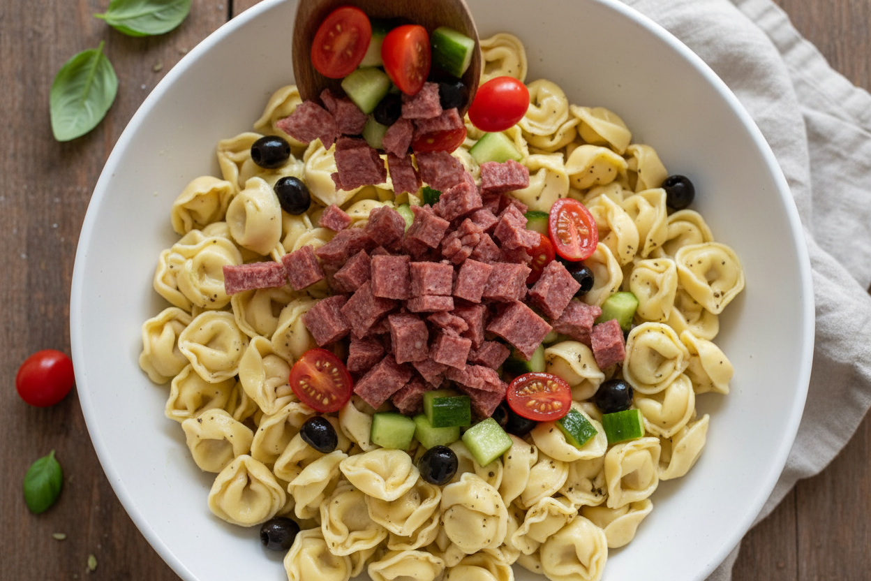 Italian Tortellini Pasta Salad preparation step 2